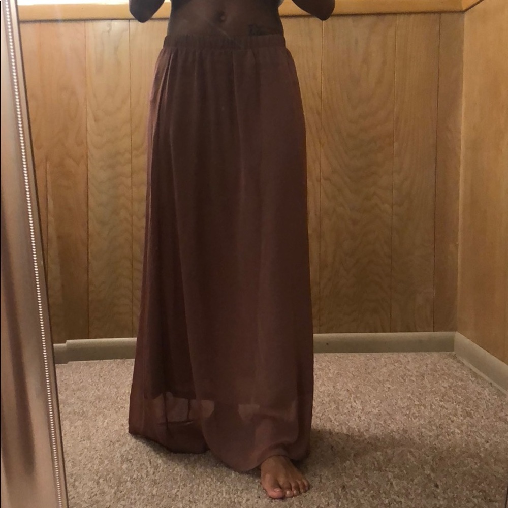 Nude maxi skirt